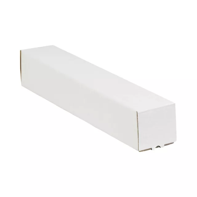 BOX USA BM3330 Square Mailing Tubes, 3" x 30", Oyster White (Pack of 25)