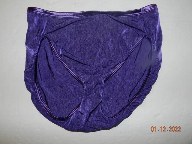 Vanity Fair Illumination Purple Granny Sissy Panties Brief M Medium 6 Nylon