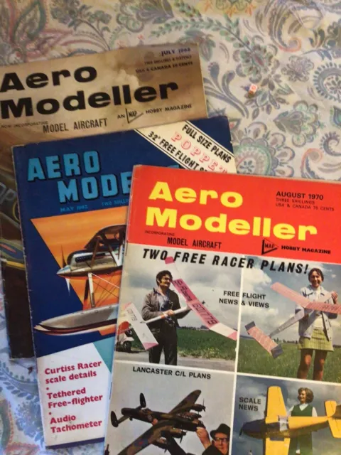 3 RARE AEROMODELLER MODEL AIRCRAFT MAGAZINES 1962 Onwards