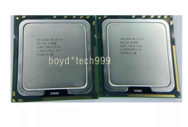 Matching Pair Intel Xeon X5570 SLBF3 2.93GHz Quad Core LGA1366 CPU Processor 3