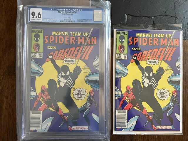 MARVEL TEAM-UP #141 CGC 9.6 Newsstand   1ST BLACK SUIT plus Newsstand Raw Copy