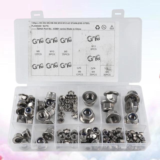 120 Pcs Flanschmutter Flanschkopfmuttern Rostfreie Selbsthemmend