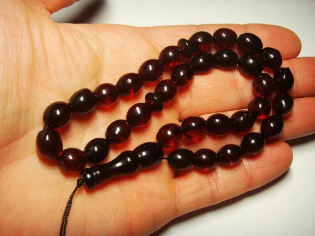 Islamic 33 Prayer Beads Natural Baltic Amber Tasbih pressed beads  18,66gr B750