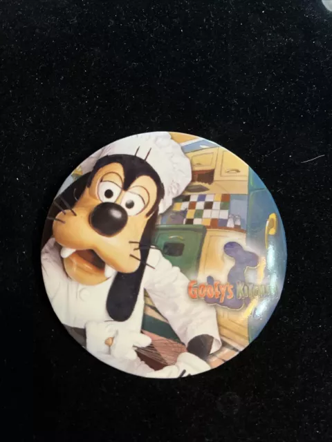 3” Goofy's Kitchen Disney Dinnertime Magic Button Pin Chef Mickey & Chef Goofy