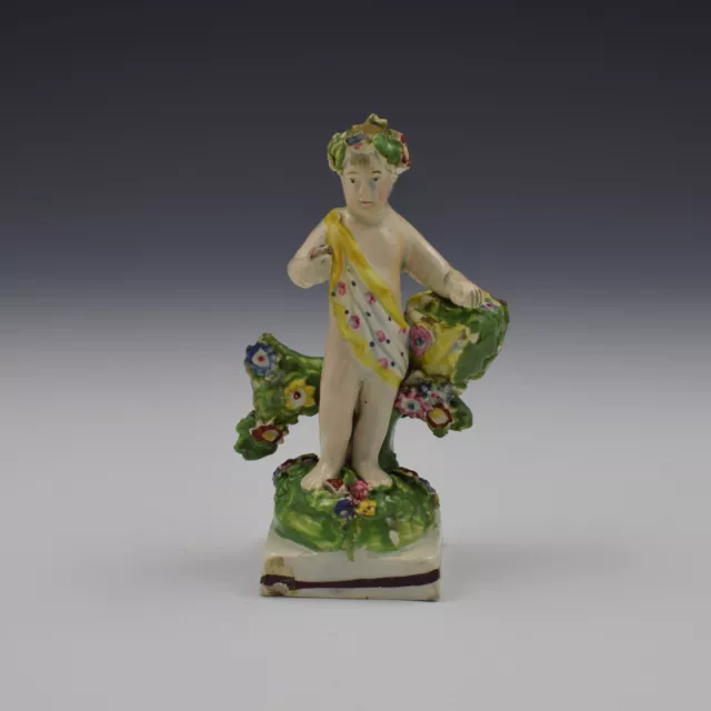 Antique Staffordshire Pearlware Figure Of A Putto c.1810 "Putti" Georgian Early