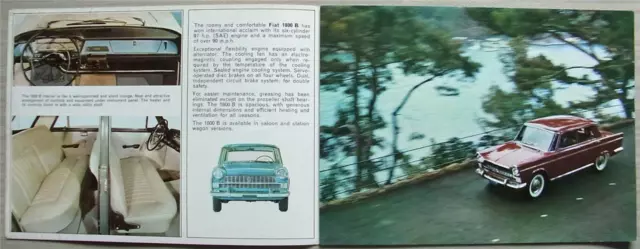 FIAT 1800 B SALOON & STATION WAGON Car Sales Brochure 1965 #2112 2