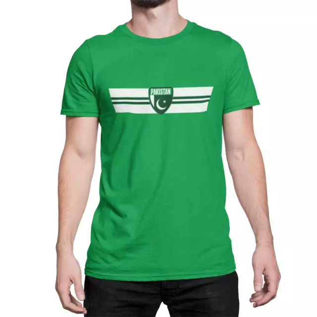 PAKISTAN Retro Strip Mens ORGANIC Cotton T-Shirt Football Cricket Olympics Gift