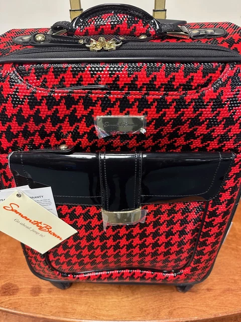 New Samantha Brown Houndstooth  20" Carry On Red / Black Color Spinner 2