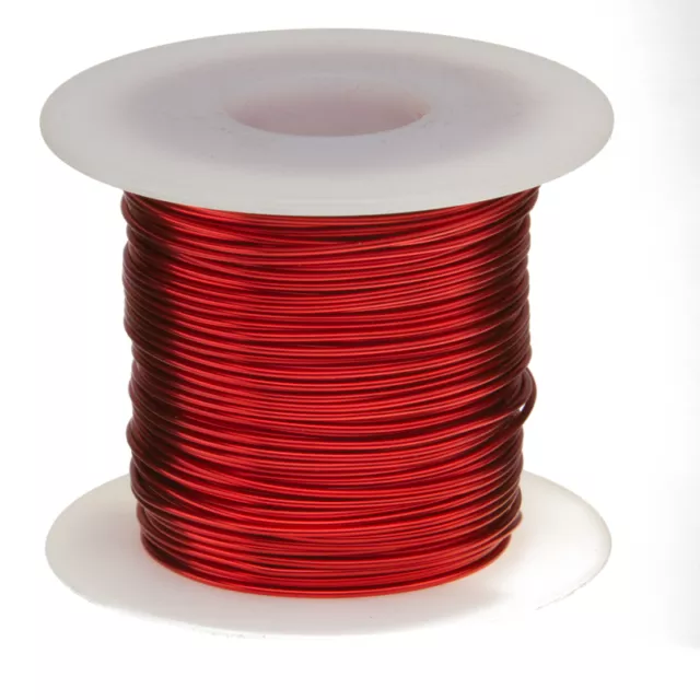 16 AWG Gauge Enameled Copper Magnet Wire 1.0 lbs 126' Length 0.0520" 155C Red