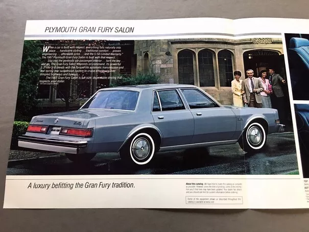 1987 Plymouth Gran Fury Salon Original Sales Brochure Folder 2