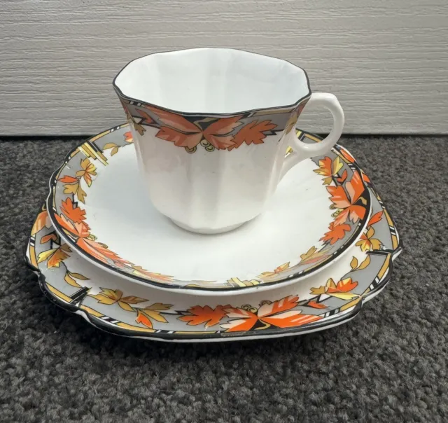 Melba Bone China Trio - Cup, Saucer, Plate - Art Deco Style