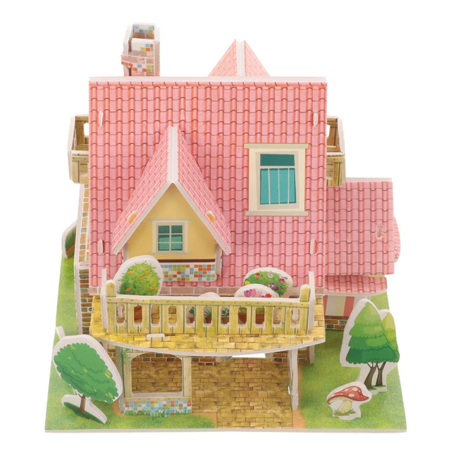 DIY SMALL HOUSE Paper 3D Villa Assembly Crafts for Year Olds Puzzle