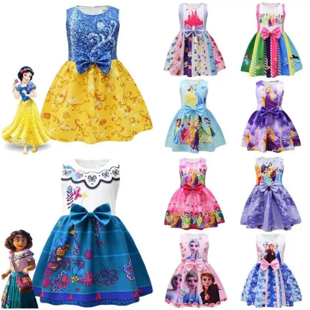 2024 Pop Princess Girls Bow Party Dress Sleeveless Birthday Flower Girl Dress UK