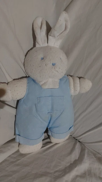 DOUDOU  KLORANE LAPIN BLANC EPONGE salopette Bleu Tbé