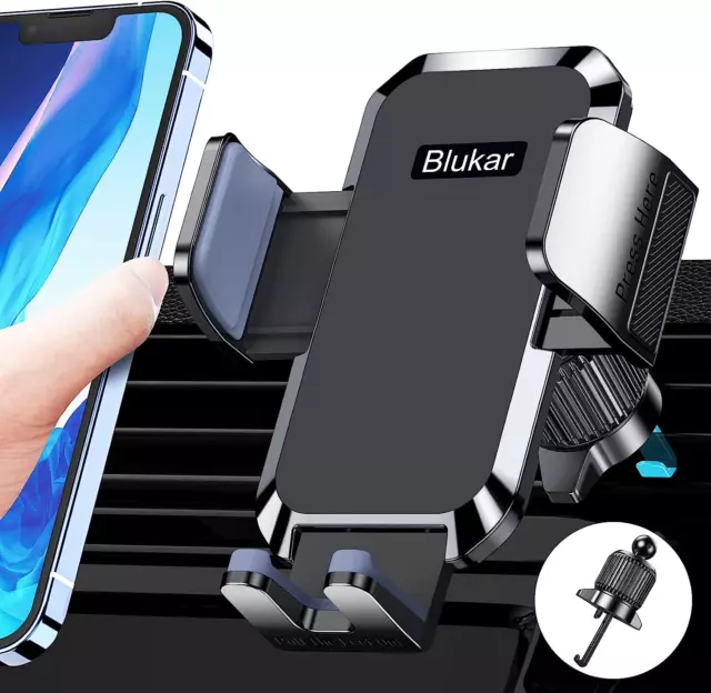 Blukar Car Phone Holder, Air Vent Car Phone Mount Cradle 360° Rotation - 2023