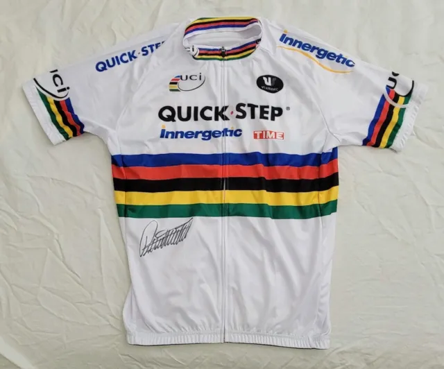 Tom Boonen signed 2006 World Champion cycling jersey team Quick Step