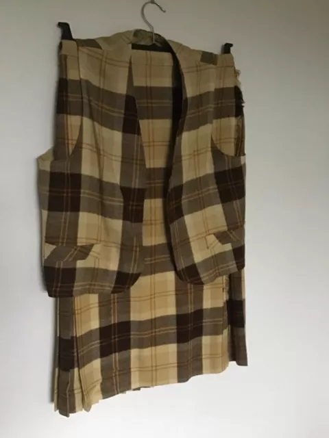 Vintage ladies kilt and waistcoat, Edinburgh Textile Co, size 14