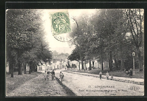 CPA Longjumeau, Entré de Longjumeau par la porte de Paris 1910