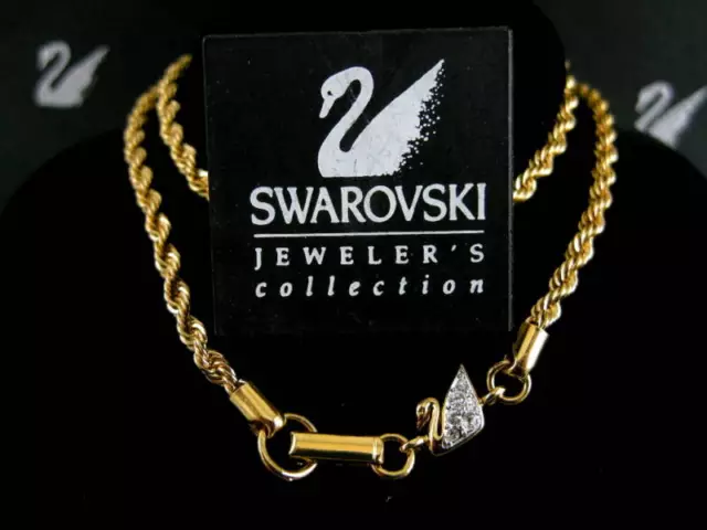 Signed Swarovski Swan Neck Chain Retired Rare New!!