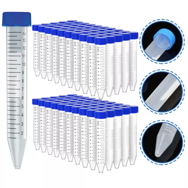 1000PCS Conical Centrifuge Tubes 15mL,Sterile Tube Leak-Proof Screw Caps Flat,PP