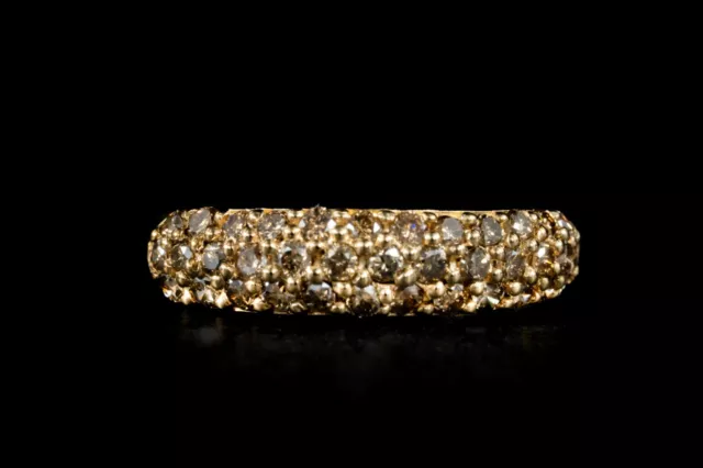 9k yellow gold 1.00ct natural round cut diamond band WGI certified £2450