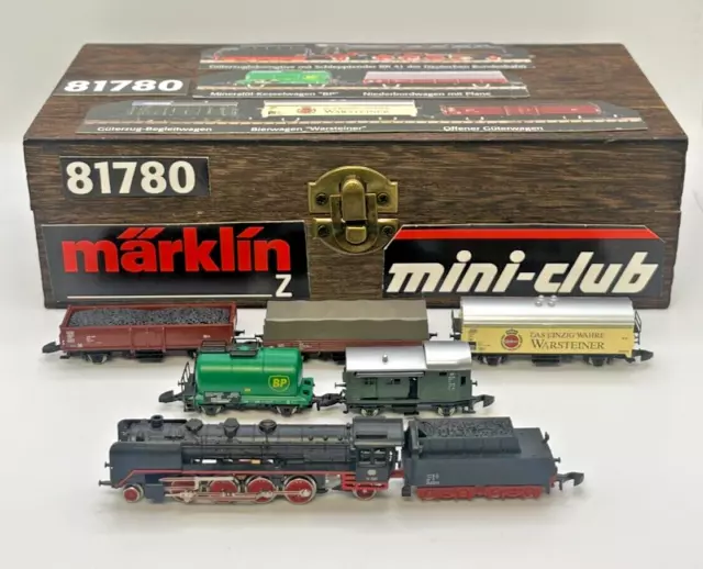 Z Scale Marklin 81780 BR 41 Locomotive and 5 Freight Car set Custom Wood Case