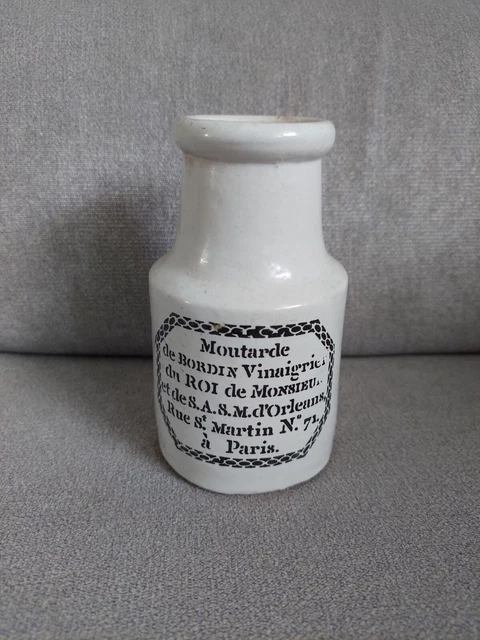 Ancien Pot à Moutarde Ou Sucrier Breton - Céramique Bleue - Potius Mori Quam Foedari - 1920-49