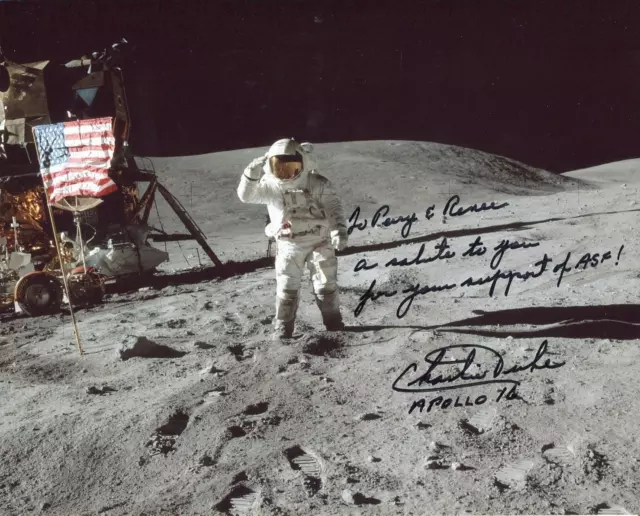 Charles Charlie Duke NASA Apollo Astronaut Moonwalker Signed Autograph Photo JSA
