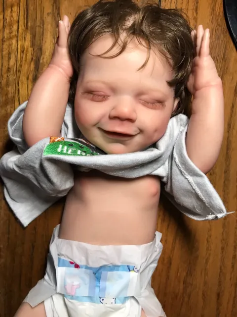 Reborn Smiling Baby Boy Doll 21” Full Silicone Body Newborn Lifelike UK Stock