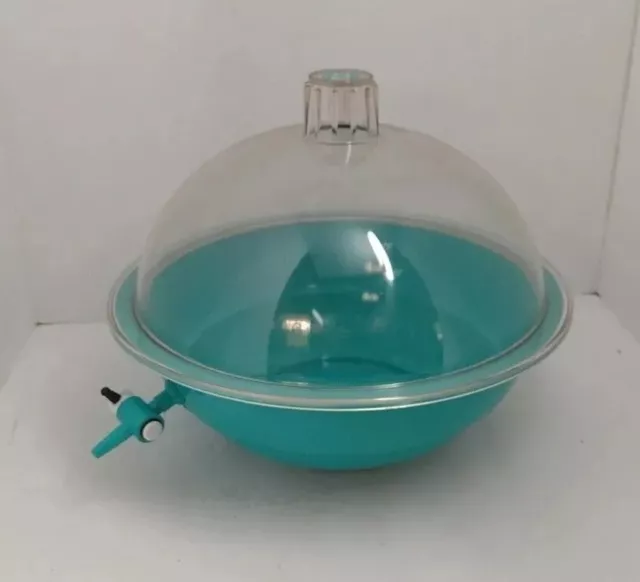 Nalgene 250mm Plastic Polypropylene Vacuum Desiccator W/ Stopcock Blue