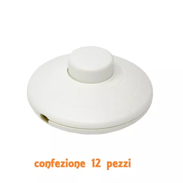 Set 12 Pezzi Interruttore Di Linea A Pedale Rotondo Bipolare Per Lampada linq