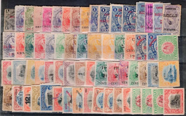 Guatemala Lot, 65 Different Stamps, Mh - Used
