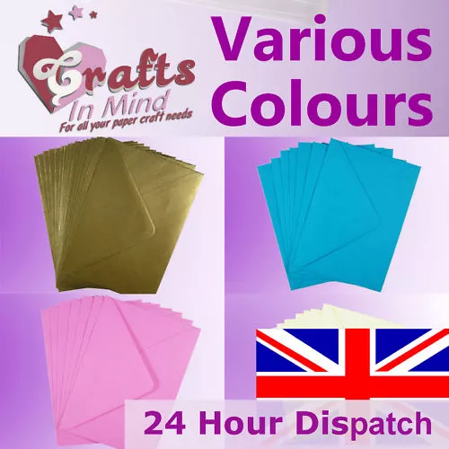 C7 / A7 Envelopes for Greeting Cards 82 x 113mm | 100gsm Quality | ALL COLOURS