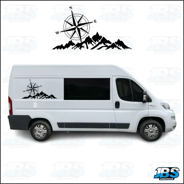 1 x Motorhome Camper Van Mountain Navigation Decal Vinyl Sticker