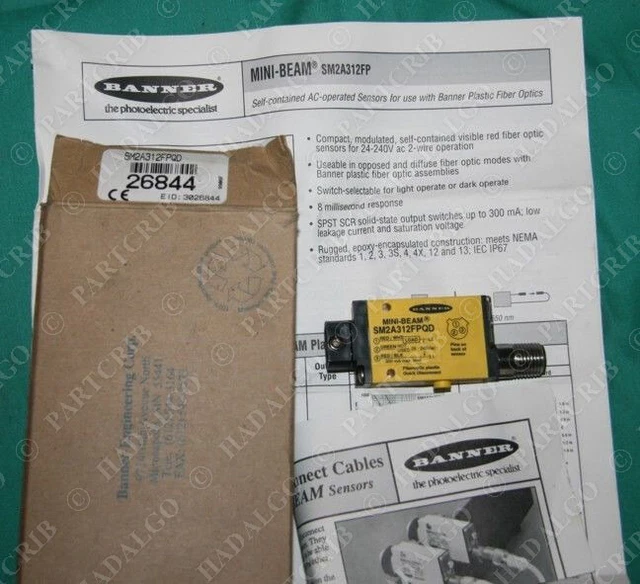 Banner, SM2A312FPQD, 26844, Photoélectrique Capteur Interrupteur Mini Beam Neuf