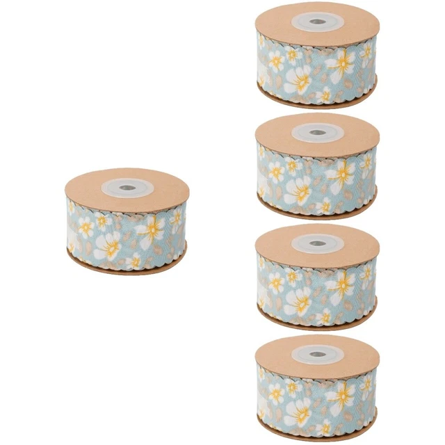 5 rouleaux de motif de fleurs de ruban actuel en coupe artisanat du ruban