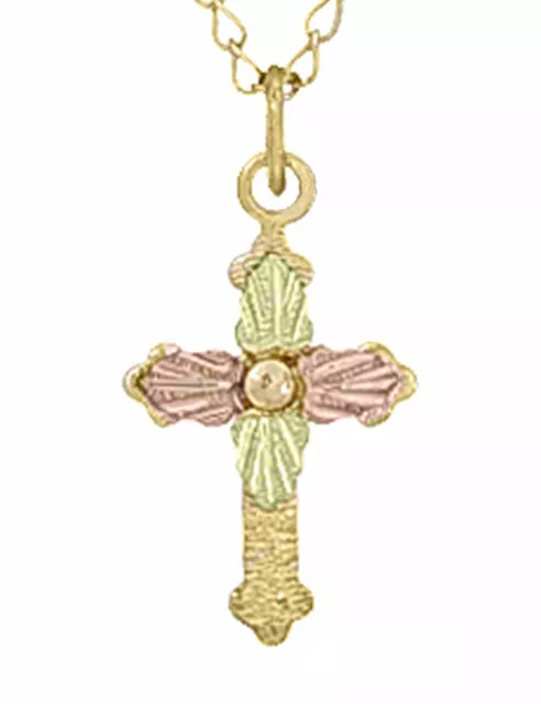 Dakota Black Hills Gold 10K 4 Leaf Cross Pendant w/ 18" Chain Yellow Gold KP 010