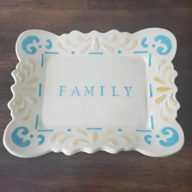 Vintiques & Pottery "Family" Platter Tray Plate Kathy Lee 2014 Home Decor