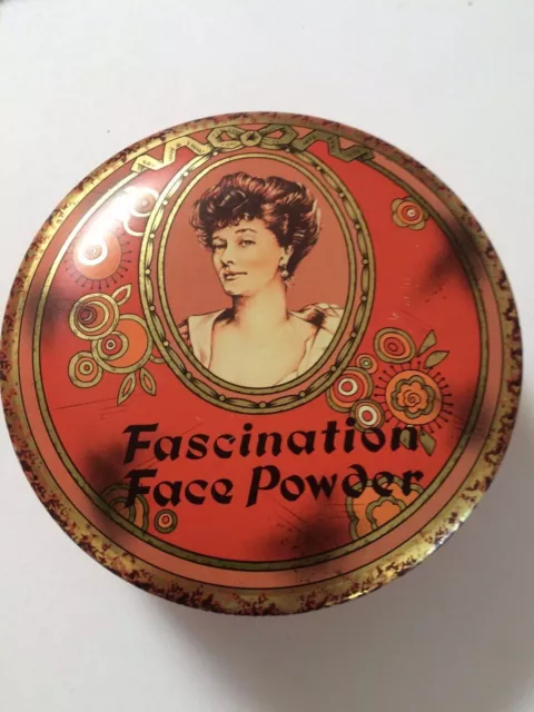 Vintage Round Tin "Fascination Face Powder" made in England