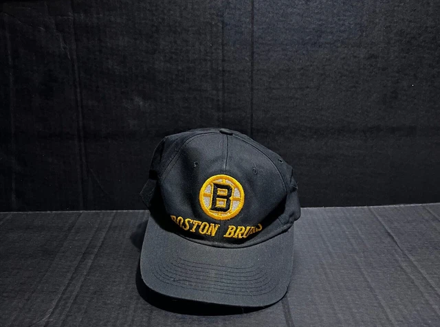 VINTAGE Boston Bruins Hat Cap Mens Snapback Black adjustable 1990s NHL Hockey
