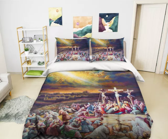 3D Religion Cruz C7223 Cama Cojín Manta Edredón Cubierta Set Amy