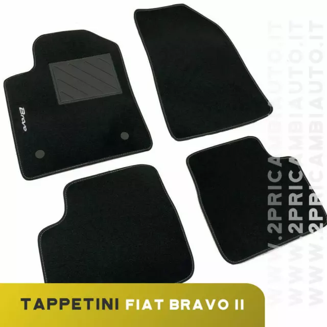 Set 4 Matten Anti-rutsch IN Teppichboden Mit Rand Und Festsetzung Fiat Bravo II