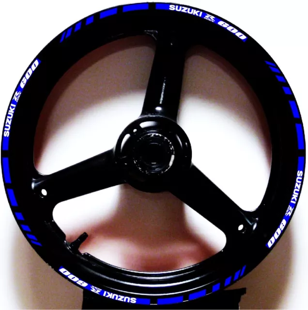 Blue Whit Gp Style Custom Rim Stripes Wheel Decals Tape Stickers Suzuki Gsxr 600