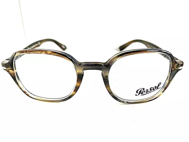 New Persol 3142-V 1049 47mm Havana Square Men's Eyeglasses Frame