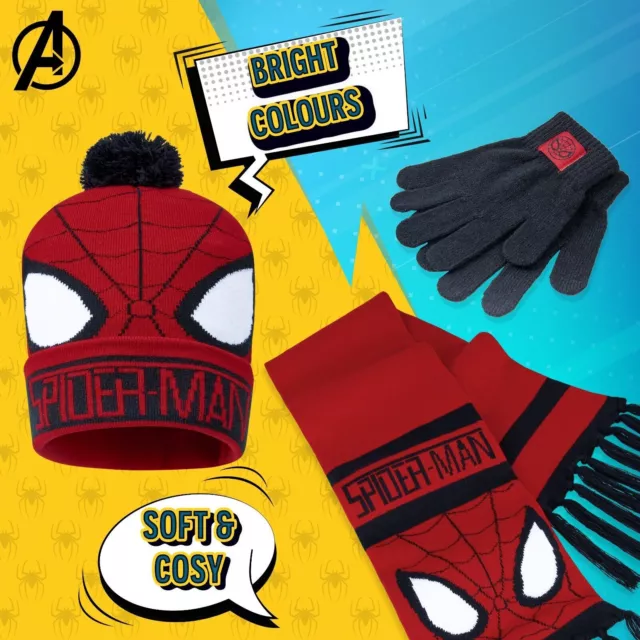 Ensemble bonnet + gants 'Spiderman