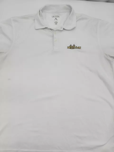 South Florida Bulls Polo Shirt Men's LG Golf Football Antigua White w/ Embroider 2