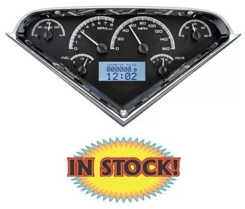 IN STOCK Dakota VHX-55C-PU-K-W 1955-59 Chevy Truck VHX Series Gauges Black/White