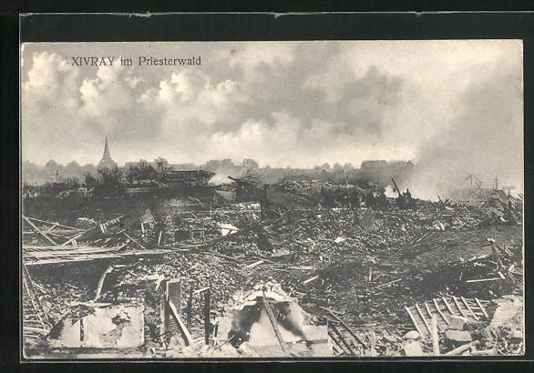 CPA Xivray /Priesterwald, maisons en ruines