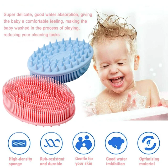 Set Spazzola E Pettine Neonato In Silicone Morbido – Rimuove La Crosta Lattea – 5 Pezzi A Forma Di Orsetto - 2