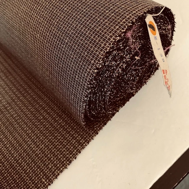 Brown Coco Men's Wool UnUsed BOLT By the Yard Japanese Kimono Fabric BW57